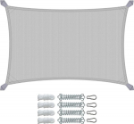 VOUNOT&reg; Ristk&uuml;likukujuline markiis koos kinnituskomplektiga, veekindel p&auml;ikesekaitse ilmastikukindel r&otilde;dule, aeda, terrassile, 3 x 2 m, helehall