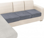 NAISI Couchkissenbez&uuml;ge aus Samt, Stretch-Sofasitzbez&uuml;ge oder R&uuml;ckenlehnenbez&uuml;ge, weich, individuelle Couchbez&uuml;ge f&uuml;r Sektionalsofa (3 St&uuml;ck f&uuml;r 3-Sitzerkissen, Dunkelgrau), 3 St&uuml;ck