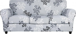 SearchI Stretch Diivan Cover Prinditud lillemustriga 4 tk diivanikatte koos 3 eraldi padjakattega, pestav m&ouml;&ouml;bli kaitsja elutuppa (diivan, Leaf Muster)
