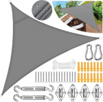 Kolmnurkne p&auml;ikesepuri, 3 x 3 x 3 m, kolmnurkne p&auml;ikesepuri, veekindel, kolmnurkne p&auml;ikesepuri, veekindel ja UV-kaitsega, terrassi p&auml;ikesekaitse koos markiisikinnituskomplektiga
