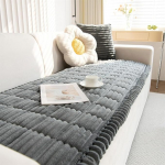 LINGKY Paks diivanikate pestav - Pehme Corduroy diivanikate 2 3 4-kohaline libisemisvastane diivanikate, diivanikate diivanikatted, diivanikaitse elutuppa (tumehall, 70 x 210 cm)