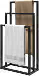 JELUTE Freestanding Towel Rack, 3-Tier Organiser for Bathroom and Towels, Bathroom Accessories, Black