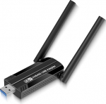 USB WLAN Stick PC-le, AX5400 WiFi 6E WLAN adapter PC Windows 10/11, Tri-Band 6GHz/5GHz/2.4GHz, MU-MIMO, WPA3 WLAN antenn PC madala latentsusega