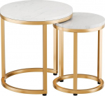 HOLA kohvilaud, 2 tk, v&auml;ike kohvilaud, &uuml;mmargune k&uuml;ljelaud, l&auml;bim&otilde;&otilde;t 45/32 cm, k&otilde;rgus 48/42 cm, vastupidav metallkonstruktsioon, laminaatplaat