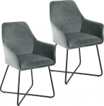 SVITA Josie S&ouml;&ouml;gitooli komplekt 2 s&ouml;&ouml;gitooli, polsterdatud toolid, kangas, samet (Hall)