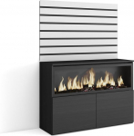 Skraut Home Sideboard, sahtlikapp, hoiukapp, 107 x 145 x 35 cm, magamistuppa, tuppa, elektrikamin, XXL, kaasaegne stiil, valge