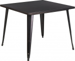 Flash Furniture Commercial Grade 35,5" ruudukujuline metallist sise- ja v&auml;lislaud, must-antiik kuldne
