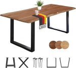 Loreno S&ouml;&ouml;gilaud, 120 x 80 cm - 300 x 100 cm, K&auml;sitsi valmistatud ehtsast puidust laud, akaatsia lauaplaat, erinevad raamid - k&ouml;&ouml;gilaud ja s&ouml;&ouml;gilaud puidust, massiivne s&ouml;&ouml;gilaud