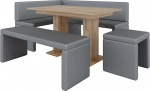 Akiko Corner Bench with Table and Benches - Corner Bench Set for Your Dining Room, Kitchen, Modern, Sitting Area, Dining Nook. Perfect for Kitchen, Office and Reception. Solid Workmanship (Soft 29,