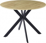 Modernne &uuml;mmargune s&ouml;&ouml;gilaud 100 cm, k&ouml;&ouml;gilaud mustade laudade jalgadega, s&ouml;&ouml;gilaud puidust s&ouml;&ouml;gilaud, sobib 4-6 inimesele, pruun