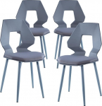 Komplekt 2 / 4 Design S&ouml;&ouml;gitoa toolid, k&ouml;&ouml;gitoolid, elutoa toolid, kontoritoolid, plastist, v&auml;rv: V&auml;rvi: Hall/halli, Kogus: 1,5 kg: 4 tk.