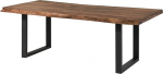 MASSIVMOEBEL24.DE Freeform 5 Sheesham Tree Table - Erinevad suurused, v&auml;rvid ja raamid, V&auml;rv: V&auml;rvitud hall, Suurus: 220 x 100 cm, Raam: U-jalad, antratsiitmatt