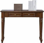 Massiivpuidust konsoollaud, koridorilaud, kitsas, 2 sahtliga, klassikaline konsoollaud elutuppa ja kodukontorisse (pruun, 120 x 35 x 76 cm / 47 x 14 x 30 tolli)