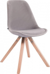 CLP Toulouse Velvet Square Retro tool kvaliteetsete istmepatjadega, tugevad puitraamiga lamamistoolid, istme k&otilde;rgus 48 cm, v&auml;rv: V&auml;rv: Hall, raami v&auml;rv: naturaalne