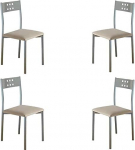 Momma Home Xara 4 toolist koosnev komplekt - metall / kunstnahk - 41 x 47 x 86 cm