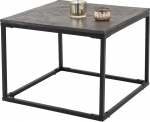 K&otilde;rvallaud, 60 x 60 cm, ruudukujuline, hall, unikaalne, k&auml;sit&ouml;&ouml;na valmistatud t&auml;ispuidust, mangopuit, parketi v&auml;limus, metallraam, must, disain elutoa laud, kohvilaud, diivanilaud, puidust laud