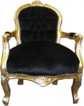 Casa Padrino Baroque laste tugitool must/kuldne