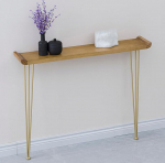 Moderner Konsolentisch Schmal, 20cm Couch Beistelltisch Schmal mit Eisenbeinen, Eingangstisch f&uuml;r Haust&uuml;r, Schlafzimmer und Wohnzimmer(Gold,90 * 20 * 80cm/35 * 8 * 31in)