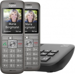 Gigaset CL660HX Duo - 2 juhtmeta DECT-telefoni &uuml;hendamiseks ruuteriga - 2 kvaliteetset telefonitoru koos laadimisalusena, antratsiitmetallist ja DECT-baasjaama 200A kast koos automaatvastajaga.