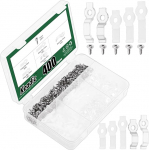 Keadic Pack of 400 Strip Light Bracket kinnitusklambrid koos kruvidega &uuml;hepoolne paigaldus Strip Clips veekindel Strip Lights LED kinnitusklambrite komplekt Ideaalne 8 mm, 10 mm ja 12 mm laiusega