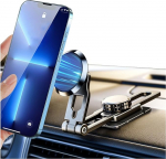 CGEAMDY magnetiline auto mobiiltelefoni hoidja, magnetiline mobiiltelefoni hoidja, 360&deg; p&ouml;&ouml;ramine, auto kinnitus universaalsele armatuurlauale, kokkupandav alumiiniumisulamist varrega auto kinnitus