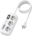 Adapter Austraalia Saksamaa, Adapter Hiina Saksamaa pistik 3 pistikupesa ja 4 USB (USB-C 3.4A), I t&uuml;&uuml;pi Austraalia reisipistikupesa adapter Hiina, Argentiina, Uus-Meremaa jaoks.