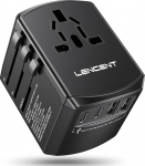 LENCENT reisiadapter maailmas, universaalne reisipistik maailma reisiadapter 2 USB A ja 2 USB C, rahvusvaheline pistikupesa adapter Jaapanile, Tai, USA, Inglismaa, Austraalia (t&uuml;&uuml;p A/B/G/G/I/D/I/L/M/N)