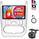 6G + 128G 8 Core Wireless Carplay Android Autoradio 2 DIN jaoks Renault Logan 1 Sandero 2009-2015 Dacia Duster 2010-2017 9-tolline autoraadio koos Android auto navigatsiooniga GPS WiFi Bluetooth FM / RDS DSP tagumine osa