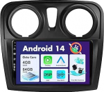 Android 12 Autoradio sobib Dacia - Sandero (2014-2017) - Sisseehitatud Carplay/Android Car/DSP - Kaamera MIC Free - 4G + 64G - Toetab DAB SWC WiFi Fast Boot 360 Camera -2 DIN 9 Inch