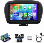 2G + 64G autoraadio Android 13 Fiat 500X 2014 2015 2016 2017 2018 2019 2020, 9-tolline HD puuteekraaniga autoraadio traadita Carplay Android auto GPS Wi-Fi USB Bluetooth FM RDS raadio tagurduskaameraga