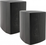 ChiliTec 2-Way Speaker Black Pair Wall Speaker for HiFi Stereo System Home Cinema 40 Watt 8 Ohm