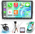 4G + 64G autoraadio VW Volkswagen Jetta Passat Seat Golf Tiguan Skoda Polo, 9-tolline puuteekraaniga juhtmevaba Carplay & Android autoraadio Bluetooth 5.0/32 EQ/GPS/WiFi/FM RDS raadioga