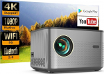 ANKOUJA projektor, 5G WiFi Bluetooth projektor, 12000 luumenit, Full HD, 1080P projektor, 4K video toetatud, kodukino projektor, &uuml;hildub TV Stick, nutitelefoni, PS5, Xbox, USB-ga