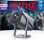 Nutikas projektor [Netflix Official & Dolby Audio] Projektor 4K kodukino Full HD 1080P projektor 4K 600ANSI elektriline fookus / vertikaalne trapetsikorrektsioon WiFi 6 Bluetooth projektor v&auml;ljas 360&deg;