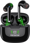 PORTENTUM Juhtmevabad Bluetooth 6.0 k&otilde;rvaklapid - h&uuml;briid ANC + ENC m&uuml;rasummutus - aku kestvus 60h - IPX6 veekindel - LED indikaator - HiFi Bass 10 mm - mugav istuvus - USB-C