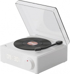 Bewinner Vintage Bluetooth k&otilde;lar, plaadim&auml;ngija stiilis k&otilde;lar, HiFi stereoheli, kaasaskantav traadita plaadim&auml;ngija k&otilde;lar, 3 režiimi, klassikaline, valge