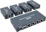 PW-HT226P4 (POC) 1X4 Port HDMI Extender Splitter Ultra HD 1080P ilma viivituseta 165ft (50m) &uuml;le CAT5/5e/6/7 kaabli toe
