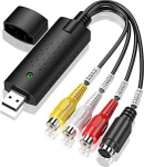 Audio Video Grabber USB 2.0, Plug & Play Audio Video Konverter, Video Adapter zum Bearbeiten, Hi8 VHS auf DVD, Digitalisieren f&uuml;r Mac und Windows 10 mit Scart/AV Konverter Adapter