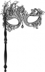 Cupimatch Veneetsia maskeeringu mask Naised: Elegantne Veneetsia Glitter mask koos varrega, k&auml;ep&auml;rane poolmask, Fancy Dress mask koos strassidega, Vintage Ball mask, kingitus Halloweeni, karneval, must