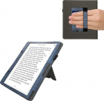 kwmobile H&uuml;lle kompatibel mit Amazon Kindle Scribe (2024) H&uuml;lle - Flip Case mit Handschlaufe - Kunstleder Cover - Dunkelblau Dunkelgrau