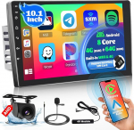 8 Core 4G + 64G: Hikity 10-tolline Android 15 autoraadio DIN 2 traadita Carplay Android autoga, Double DIN puuteekraaniga autoraadio koos navigatsiooniga WiFi 4G Mirror Link USB DSP FM AM RDS raadio MIC SWC
