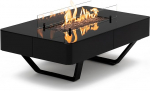 Planika Rio Table Black Portable Coffee Table with LPG Fire Pit for Garden Patio