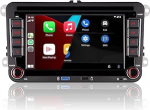 Double DIN autoraadio &uuml;hildub juhtmevaba CarPlay Android autoga Bluetooth/FM/AM raadio/USB/k&otilde;rge j&otilde;udlusega VW Golf 5 6 Passat Jetta Caddy EOS Tiguan Touran CC Polo jaoks