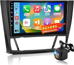 4+64G Android autoradio BMW 1 seeria E81 E82 E87 E88 2004-2012, 9-tolline 2.5D 1280 &times; 720 puuteekraaniga raadio koos juhtmevaba CarPlay & Android autoga, GPS WiFi Bluetooth, DSP heli + AHD tagurduskaameraga.
