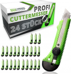 Professionaalne l&otilde;ikeri nuga 24x kummist k&auml;epide Robustne konstruktsioon Stanley nuga S&uuml;sinikterasest 7-segmendiline tera 18 mm Super terav vaipkattunuga l&otilde;ikeri nuga Parem kui &uuml;hekordselt kasutatav Stanley nuga