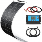 Paindlik p&auml;ikesepaneelide komplekt, 100 W 12 V monokristalliline p&auml;ikesepaneel + 20 A 12 V / 24 V p&auml;ikesepaneelide laadija + p&auml;ikesekaabel, p&auml;ikeses&uuml;steemi komplekt 12 V haagissuvilate, haagissuvilate, paadi telkide jaoks