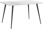Beliani Modern Santiago Dining Table Marble Look White/Black 120 x 80 cm Rectangular