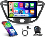 4G 64G VECHTEL 9-tolline Bluetooth autoraadio Ford Transit Tourneo Custom 2013-2021 Carplay Android auto, Android 15, EQ, WiFi GPS, Mirror Link, RDS/FM raadio 2 DIN koos AHD tagantvaate kaameraga