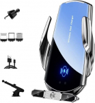 Juhtmevaba autolaadija, telefonihoidja, 15W kiirlaadimine, intelligentne automaatne klamber, tuuleklaas, juhtmevaba laadimine, magnetpea laadimine, USB-kaabel (h&otilde;bedane)
