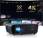 Smart 4K projektor sertifitseeritud rakendustega DB Audio TOF Autofookus 2400 ANSI projektor P&auml;evavalgus 4K HDR projektor GTV, NFC, WiFi6, Bluetooth 5.4, HDMI ARC kodukino / &otilde;ues filmi m&auml;ngimise lae jaoks